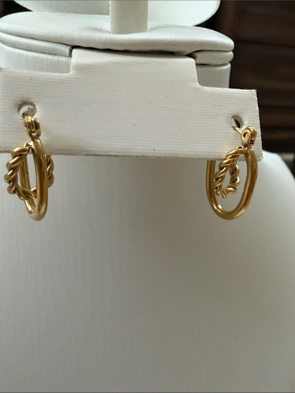 Plunder Gold Leaf Twist Hoop Earrings